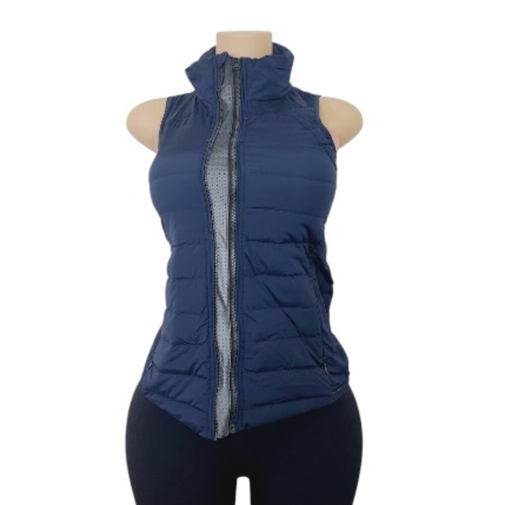 Lululemon Women's Navy Sleeveless Goose Down Side Zip Puffer Vest Size 4